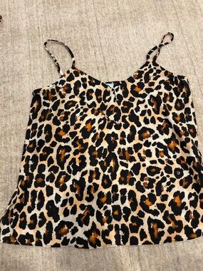 Veronica M Leopard Print Satin Cami - Black, Brown, Cream